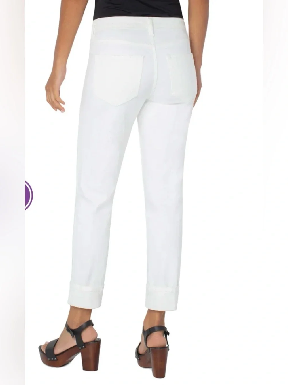 Liverpool Marley Girlfriend Jeans in Bone White - Picture 3 of 5